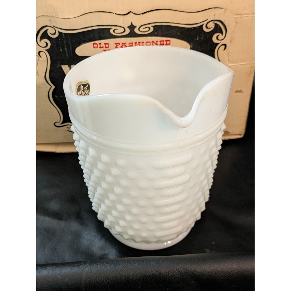 Anchor Hocking Milk White Hobnail Water Set 7 Piece Pitcher & Tumblers with Box - Picture 7 of 16